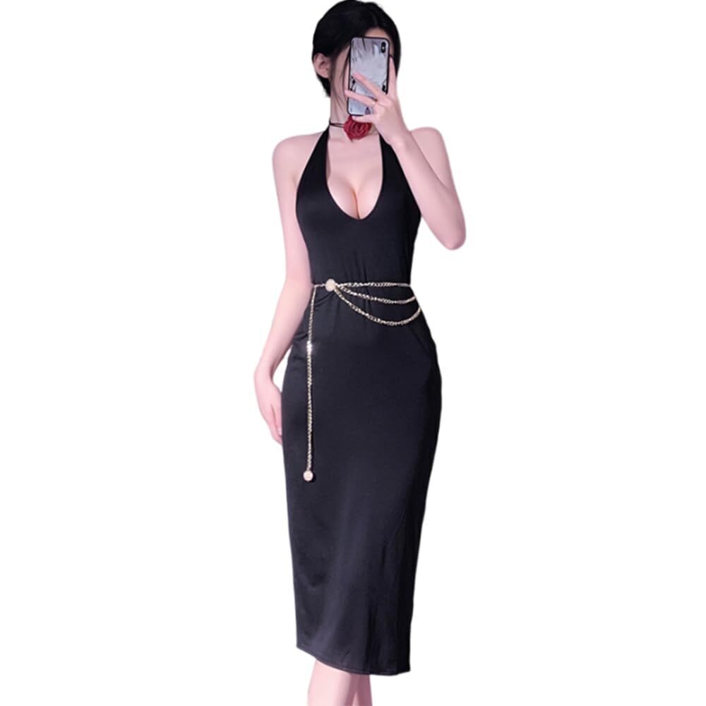 7527 sexy cosplay nightclub club dress slit evening dress cocktail party